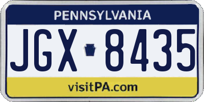 PA license plate JGX8435