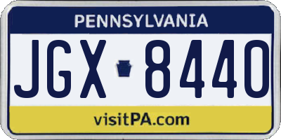 PA license plate JGX8440