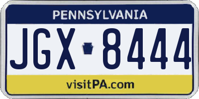 PA license plate JGX8444