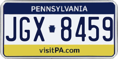 PA license plate JGX8459