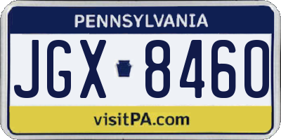 PA license plate JGX8460