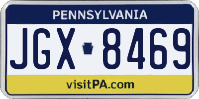 PA license plate JGX8469