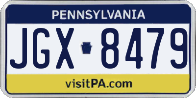 PA license plate JGX8479