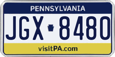 PA license plate JGX8480