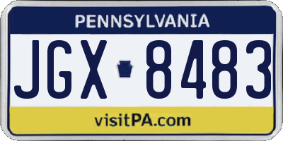 PA license plate JGX8483