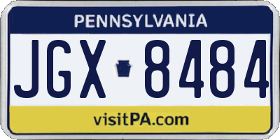 PA license plate JGX8484