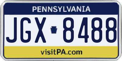 PA license plate JGX8488