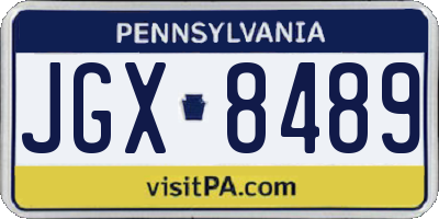 PA license plate JGX8489