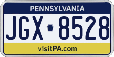 PA license plate JGX8528