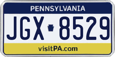 PA license plate JGX8529