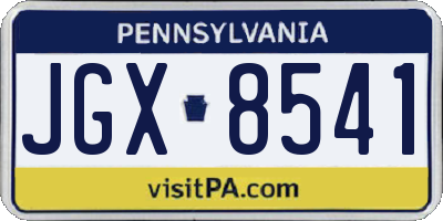 PA license plate JGX8541