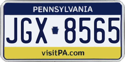 PA license plate JGX8565