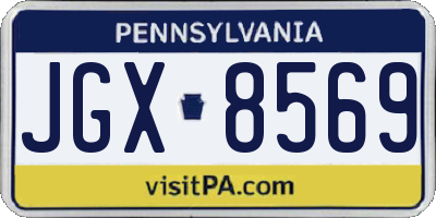 PA license plate JGX8569