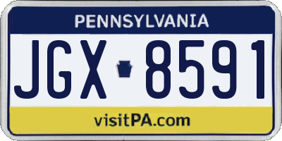 PA license plate JGX8591
