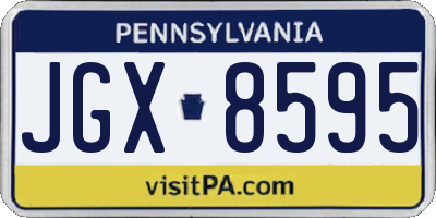 PA license plate JGX8595