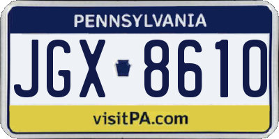 PA license plate JGX8610