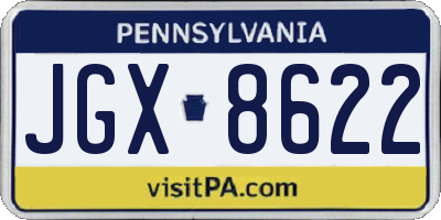 PA license plate JGX8622