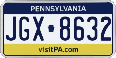 PA license plate JGX8632