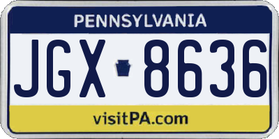 PA license plate JGX8636
