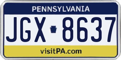 PA license plate JGX8637