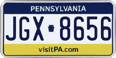 PA license plate JGX8656