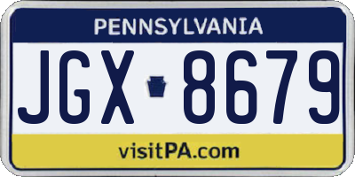 PA license plate JGX8679