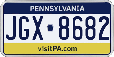 PA license plate JGX8682