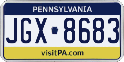 PA license plate JGX8683
