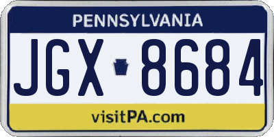 PA license plate JGX8684