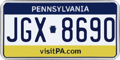 PA license plate JGX8690