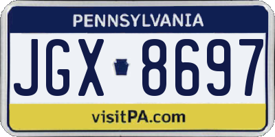 PA license plate JGX8697