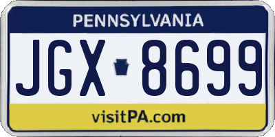 PA license plate JGX8699