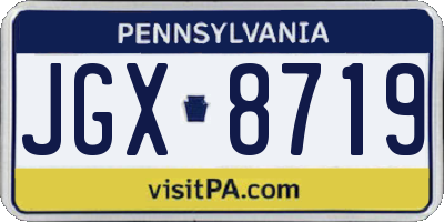 PA license plate JGX8719