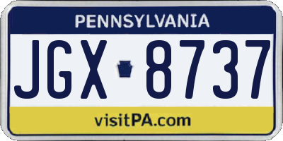 PA license plate JGX8737