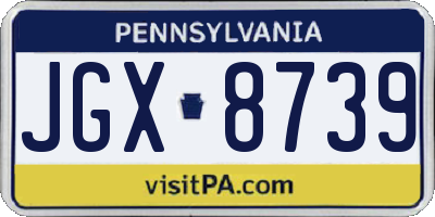 PA license plate JGX8739