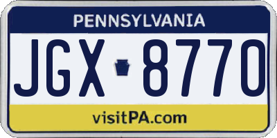 PA license plate JGX8770