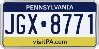 PA license plate JGX8771