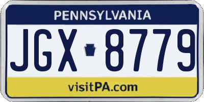 PA license plate JGX8779