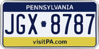 PA license plate JGX8787