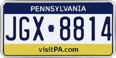 PA license plate JGX8814