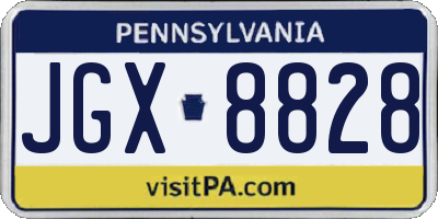PA license plate JGX8828