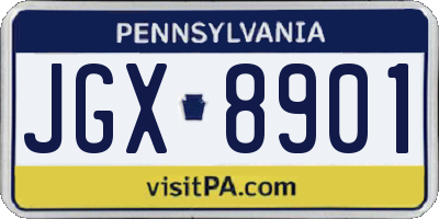 PA license plate JGX8901