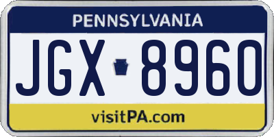 PA license plate JGX8960