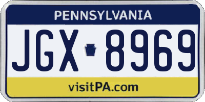 PA license plate JGX8969