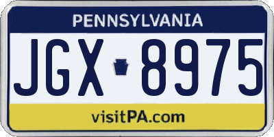 PA license plate JGX8975