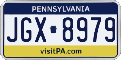 PA license plate JGX8979