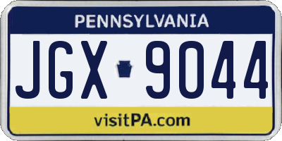 PA license plate JGX9044