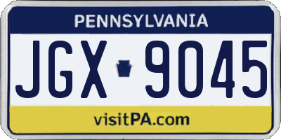 PA license plate JGX9045