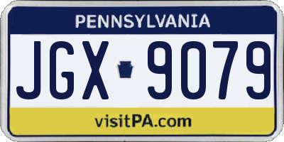 PA license plate JGX9079