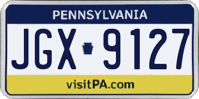 PA license plate JGX9127